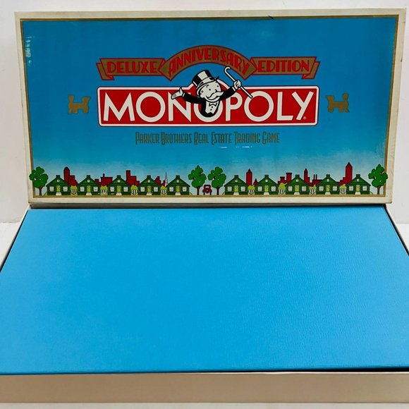 Vintage Monopoly Deluxe Anniversary Edition 1991 Board Game Hasbro New - Picture 3 of 9
